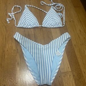 Hollister light blue chevron triangle bikini XS